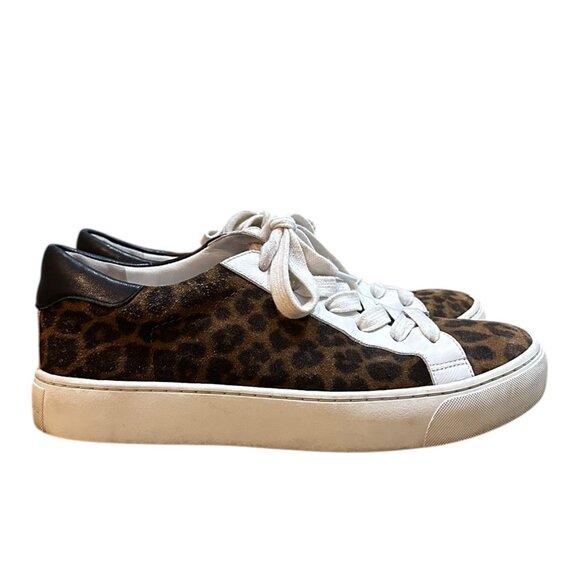 Veronica Beard Bibi Leopard-Print Suede Skater Sneakers - Picture 1 of 7